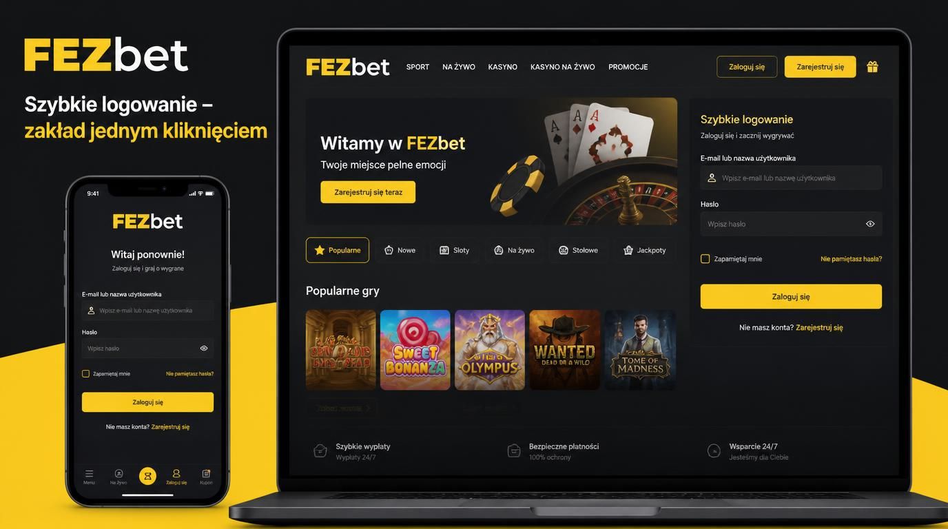 Logowanie i szybki start na Fezbet