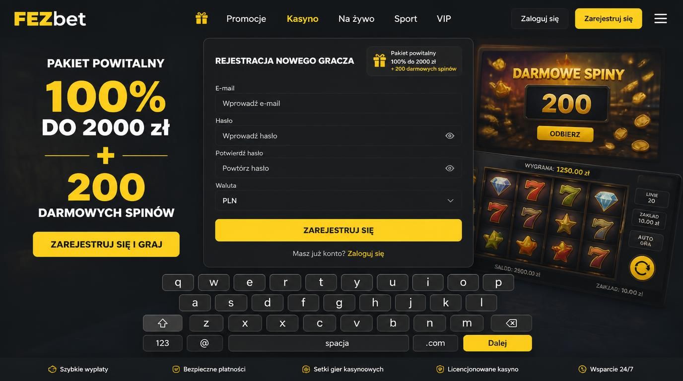 Nowy gracz witany pakietem powitalnym z darmowymi spinami i bonusami